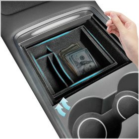 Kalevel Flocked Center Console Organizer Tray Compatible with 2021 2022 Tesla Model 3/Y Hidden Armrest Drawer Storage Box Accessories