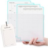 Kalevel 4 Pcs 232 Sheets Ring Binder Cover Refillable Notebook Shell and Daily Planner Refill Pages Undated to Do List Notebook Set for Kids
