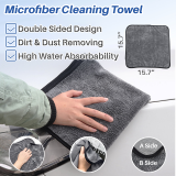 Kalevel 2 Pcs Car Drying Towel Microfiber Detailing Cloth Scratch Free Cleaning Supplies and Microfiber Duster with Extendable Handle Set for Car Interior Exterior