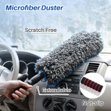 Kalevel 2 Pcs Car Drying Towel Microfiber Detailing Cloth Scratch Free Cleaning Supplies and Microfiber Duster with Extendable Handle Set for Car Interior Exterior