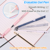 Kalevel 7 Pcs Pencil Pouch Big Capacity Pen Case Canvas Makeup Pouch Aesthetic Cosmetic Bag Organizers and Storage with Erasable Gel Pen Set