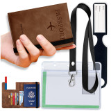 Kalevel Passport Holder RFID Blocking Passport Wallet Leather Travel Wallet Organizer Accessories with Card Slots Set for Men