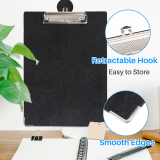 Kalevel Letter Size Nursing Clipboard Leather Clipboard Waterproof Writing Board A4 Document Holder with 3 Color Ballpoint Pen Set Black