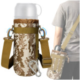 Kalevel Water Bottle Carrier Tactical Bottle Holder Molle Large Water Bottle Sling Bag 50oz with D Ring Carabiner Clip Set for Camping Women Men