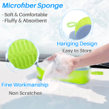 Kalevel 5 Pcs Car Detailing Tools Interior Car Wash Towel Microfiber Car Wash Sponge Mitt Set Scratch Free Premium for Air Vents Dashboard