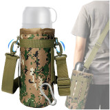 Kalevel Water Bottle Carrier Tactical Bottle Holder Molle Large Water Bottle Sling Bag 50oz with D Ring Carabiner Clip Set for Camping Women Men