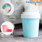 Kalevel Soft Pet Paw Cleaner Silicone Dog Paw Washer Cup Dog Foot Cleaner Cup Grooming Supplies and Bath Brush Set with Handle for Bathing