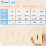 Kalevel Warm Shoe Inserts Fluffy Shoe Insoles Warm Boot Liners Foot Inserts Breathable Replacement Insole for Work Boots Running Walking