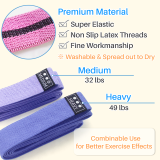 Kalevel Resistances Bands Elastic Yoga Stretch Band Non Slip Workout Bands Stretching Strap Skin Friendly Set for Beginners Training 2 Pack