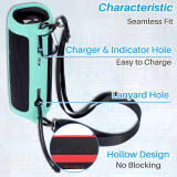 Kalevel Speaker Protective Case Portable Speaker Carrying Case Soft Sleeve Case with Strap Carabiner Compatible with JBL Flip 6