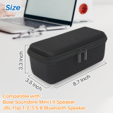 Kalevel Speaker Carrying Case Compatible with Bose Soundlink Mini I/II Portable Speaker Case Cover Accessories for Chargers Cables