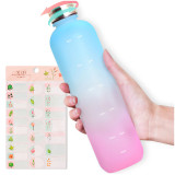 Kalevel Water Bottle Leak Proof Drink Bottle Reusable Hydration Bottle Large Capacity with Stickers 3 Color Ballpoint Pen Set for Running