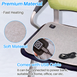 Kalevel Heating Pad Portable Back Heating Pad Reusable Pain Relief Pad Hand Warmer Adjustable Mat for Legs Period Cramps Pets Knee Grey