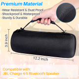 Kalevel Protective Carrying Case Portable Bluetooth Speaker Case Hard Carrying Cover Accessories Durable for JBL Charge 4 Charge 5