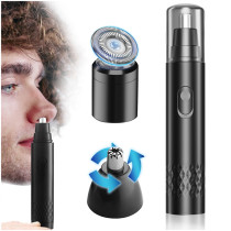 Kalevel Nose Hair Trimmer Painless Ear Hair Trimmer Electric Facial Hair Trimmer with 2 Accessories Gift Set No Pull  for Men Black