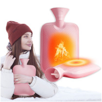 Kalevel Hot Water Bottle Hand Warmer Portable Hot Water Bag Cute Hot Water Bed Warmer Refillable for Arthritic Hands Pain Relief 2 Pack