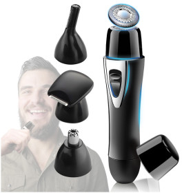 Kalevel 4 in 1 Nose Hair Trimmer Painless Ear Hair Trimmer Professional Eyebrow Hair Removal with Replaceable Blades Set for Men Women Face