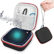 Kalevel Speaker Carrying Case Portable Carrying Travel Case Soft Carrying Cover Shock Resistant with Strap Carabiner for Marshall Willen Black Red