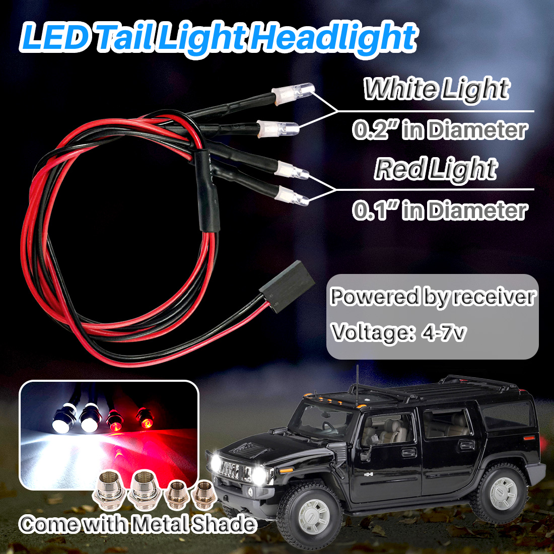 Barre Lumineuse LED RC 32 Perles - 100 Mm - 3 Modes (fixe, Stroboscope, Respiration) - Pour Voiture RC