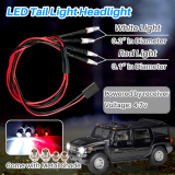 Kalevel RC Crawler Light Bar Roof Car Lights Bright LED Tail Light Headlight Lamp Accessories 1/10 Scale for DIY RC Car Crawler Truck Round