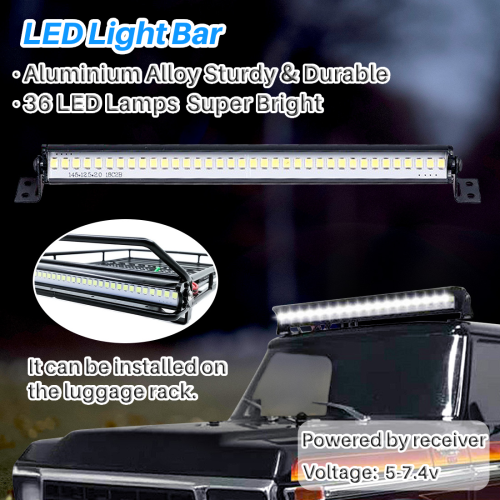 Kalevel RC LED Light Bar 1/10 Scale Crawler Light Bar Roof LED Lamp Bright  LED
