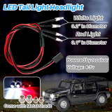 Kalevel 139.3mm RC LED Light Bar Roof RC LED Lamp Bright 8 Light Modes with LED Tail Light Headlight Set for 1/8 1/10 Scale RC Car Truck