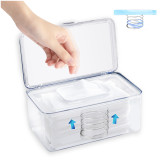 Kalevel Baby Wipe Dispenser Large Capacity Wipes Dispenser Box Clear Travel Wipes Case Reusable with Non Slip Pad for Bathroom Car