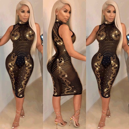Women's sexy Rhinestone dress