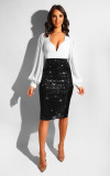 Women sexy sequins hip skirt