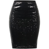 Women sexy sequins hip skirt