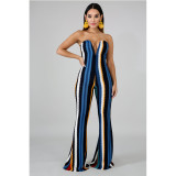 Women stripes Jump suit