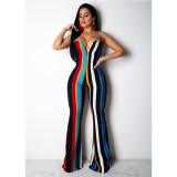 Women stripes Jump suit