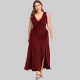 Women plus size elastic dress
