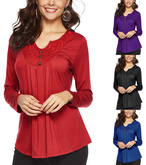 Women lace T shirt