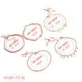 Multi-functional adjustable string pearl hand string Bohemian bracelet set