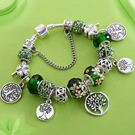 Life Tree and Flower Beaded Bracelet