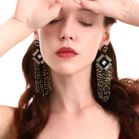  Original Design Crystal Gril's Tassels Earrings