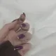 Purple Manicures with shimmering powder nail for girls