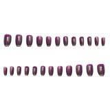 Purple Manicures with shimmering powder nail for girls