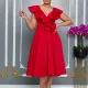 ATR565 Women's V-neck ruffled flower skirt skirt fashion dress