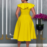 ATR565 Women's V-neck ruffled flower skirt skirt fashion dress