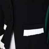 2025 spring new fashion flared sleeve top pleated wide-leg trouser suit two-piece set  ATR553