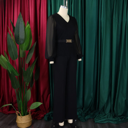Women's 2025 new OL fashion Tongle long-sleeved top wide-leg trouser suit two-piece set ATR555