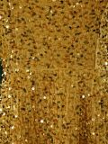 Women's round neck long sleeve solid color sequins high waist in the long dress    ATR469