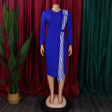 New temperament fashion bag hip slimming round neck pencil dress  ATR 442