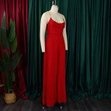 New fashion sexy chain hanging neck high waist sexy backless wide leg compression rompers   ML3281