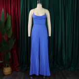New fashion sexy chain hanging neck high waist sexy backless wide leg compression rompers   ML3281