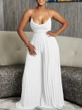 New fashion sexy chain hanging neck high waist sexy backless wide leg compression rompers   ML3281