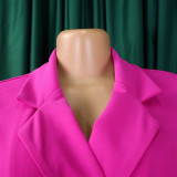 Foreign trade plus size women's clothing new fashion suit collar fashion tie waist compression pleated dress   ATR340