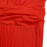 Summer strapless back-revealing sexy strap gradient color long dress dress foreign trade dress   ATR403